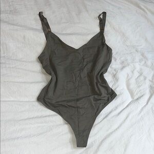 Babaton Aritzia Olive Green Bodysuit